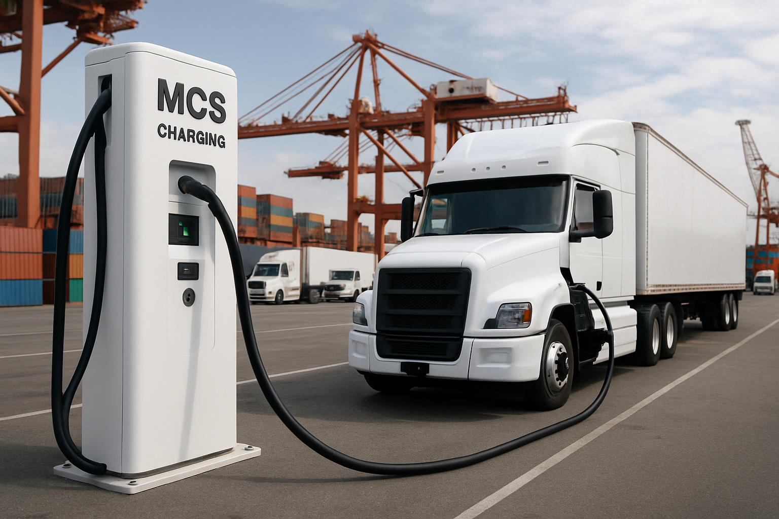MCS charging infrastructure at a busy port